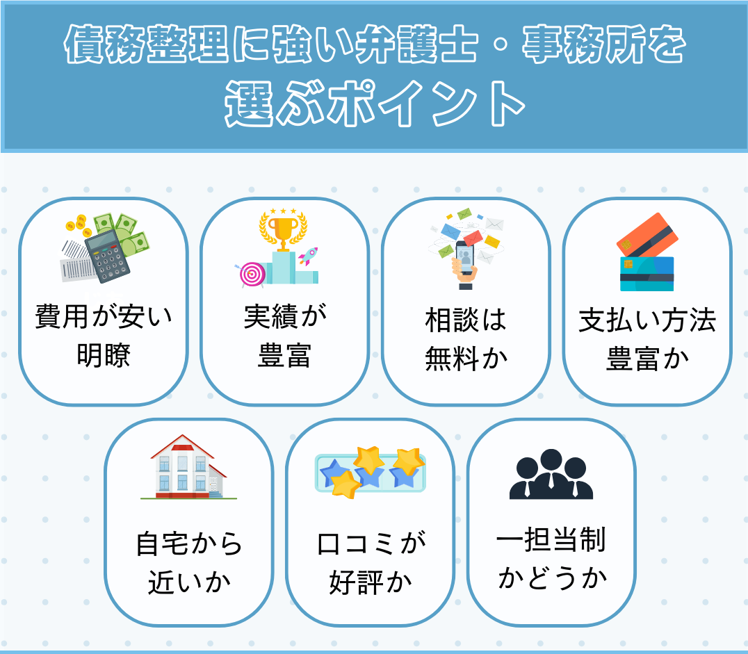 債務整理に強い法律事務所や弁護士を選ぶポイント